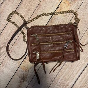 Rebecca Minkoff brown genuine leather crossbody bag